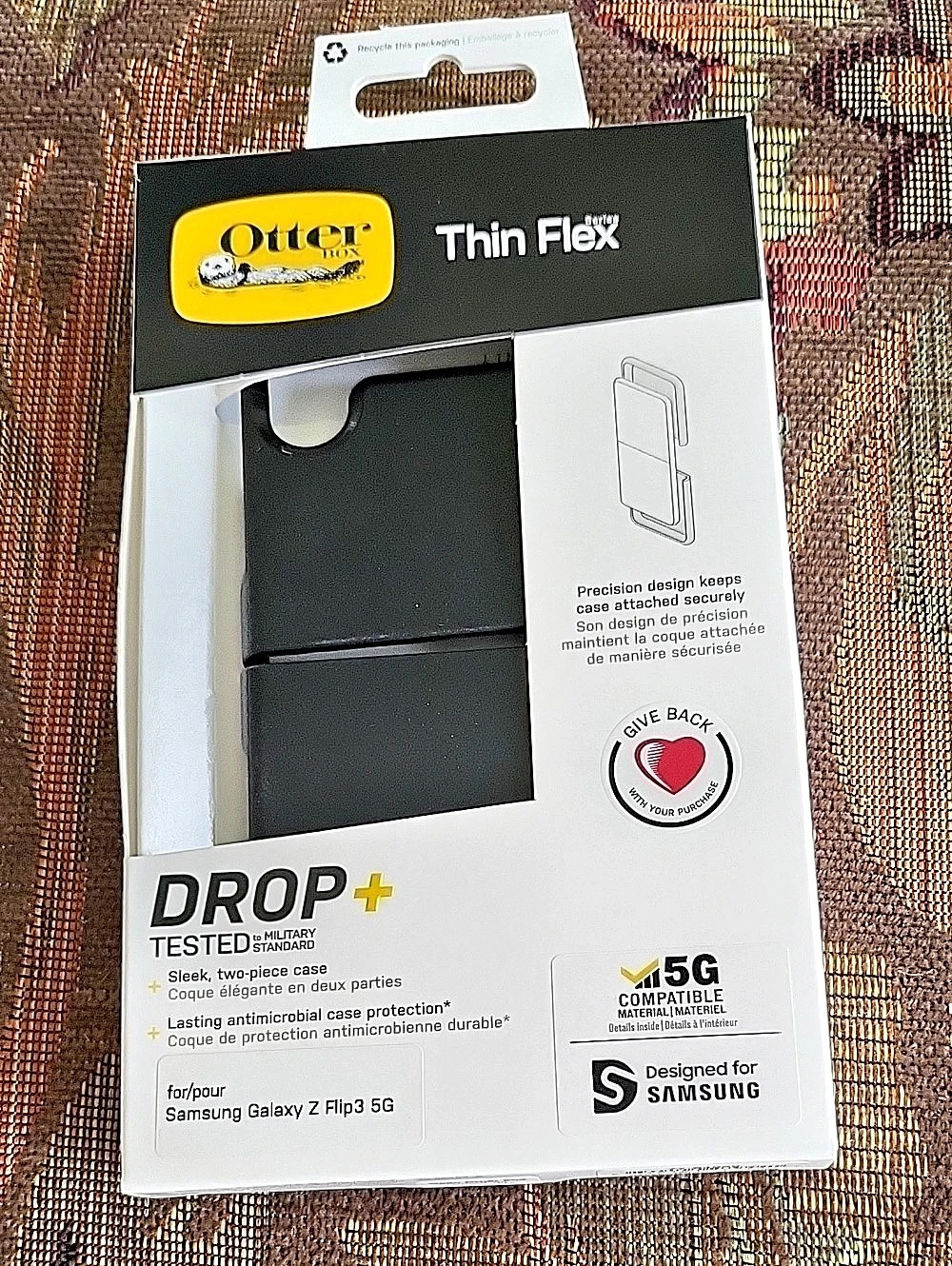 OtterBox DROP+ Thin Flex Black Galaxy Z Flip3 5G Case